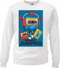 Sweatshirt JUMPING MUSIKKASSETTE KASSETTENREKORDER KOPFHÖRER RETRO TECHNO JAZZ