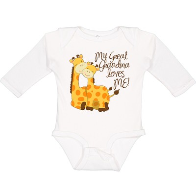 Inktastic My Great Grandma Loves Me! Long Sleeve Creeper Giraffe Loved By For