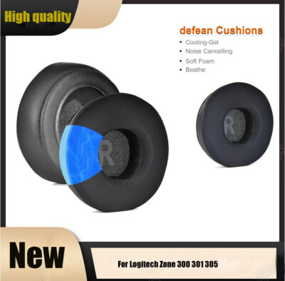 Cooling Ice-Gel Ear Pads Cushion for Logitech Zone 300 301 305 Headphones SDE