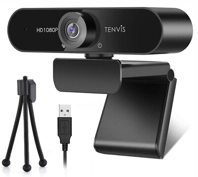 Full 1080P HD Webcam 120° Weitwinkel Streaming Kamera mit Mikrofonstativ