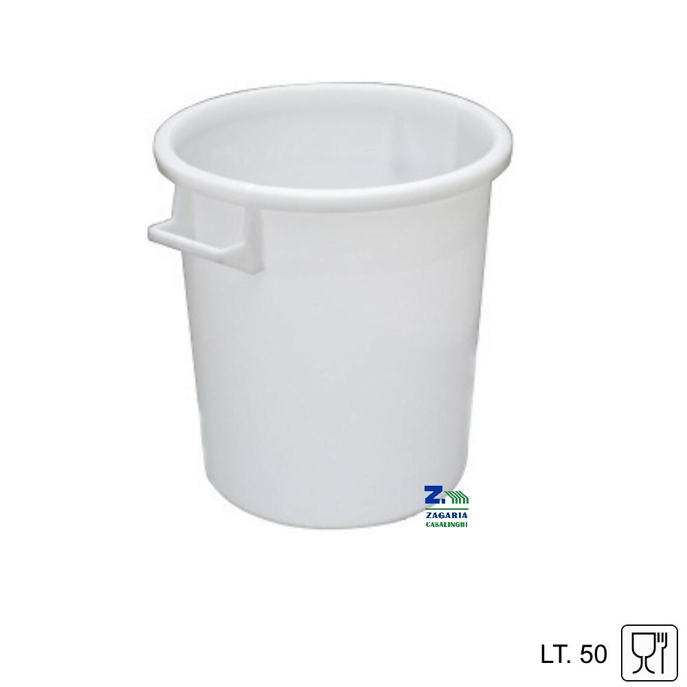 BIDONE PATTUMIERA FUSTO CONTENITORE LT. 50 BIANCO MILLEUSI IN POLIETILENE