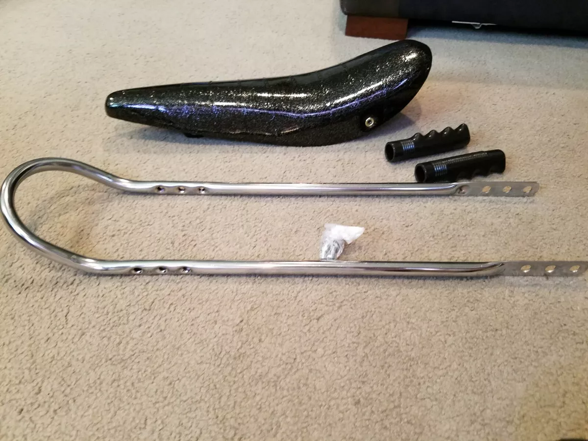 BLACK SPARKLE BANANA SEAT SISSY BAR GRIPS Stingray Krates FOR