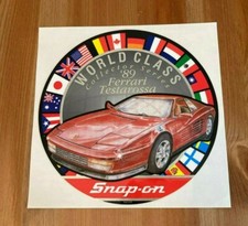 Snap-On Tool Box Reflective Vintage 89 Ferrari Testarossa Decal Sticker 6in Wide