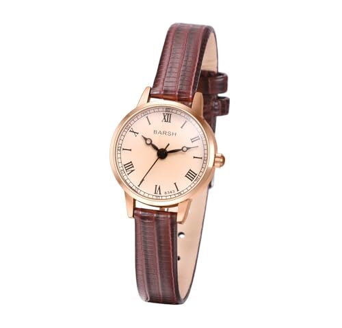 Womens Watch Brown Leather‎ Band Round Case Analog Display Casual Wristwatch Women main image 2