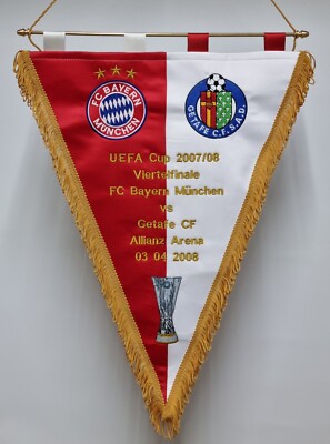 FC Bayern München v Getafe CF UEFA Cup 2008 Embroidered Pennant Wimpel Banderin | UK