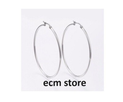 AURSTORE Boucles D'oreilles Créoles Femme En Acier Inoxydable Grand