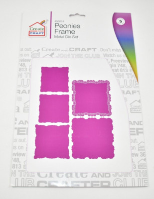 Create and Craft Cutting Metal Die Set - PEONIES FRAME - 488014 VGUC Paper Cards
