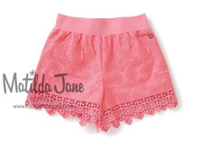 Girls Matilda Jane Adventure Begins Coral Mini Golf Eyelet  Shorts Size 10 NEW