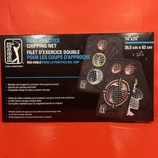 NUOVO 🔥 PGA Tour Golf - Rete Chipping Doppia Pratica con Obiettivi Multi Dimensioni 14"x24" 