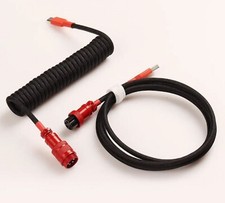 Mechanical Keyboard Aviator Cable Coiled Type-C USB Cord Black/Red
