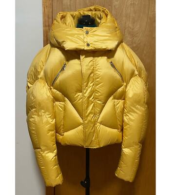 Chen Peng Large Fit Yellow Turtle Shell Puffer Hooded Down Coat Size S 