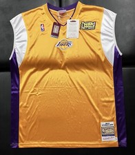 New Mitchell Ness Los Angeles Lakers 01-02 Gold Warm-Up Jersey Size XL Tall