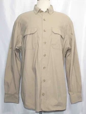 Duluth Trading Co. Dry on the Fly Beige L/S Shirt 45207 Mens Size 2XLT Excellent