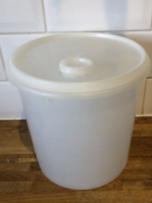 Vintage Tupperware transparent rund Vorratsbehälter Kanister Ausgießer Deckel