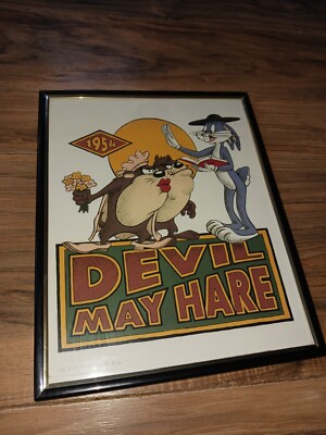 Looney Tunes Vintage Picture / Wall Hanging - Bugs Bunny & Taz - Devil May Hare