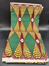African Polycotton Wax Print Fabric Ankara For Sewing Crafting 6 Yards