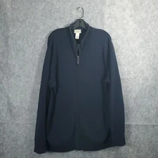 LL Bean Sweater Mens XL Navy Cardigan Full Zip Chunky Knit Long Sleeve 258292