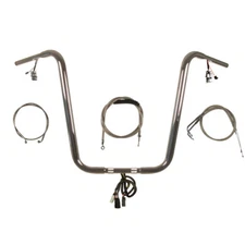 1 1/4" Chrome 18" Prewired Ape Hanger Handlebar PKit 1996-2006 Harley Softail