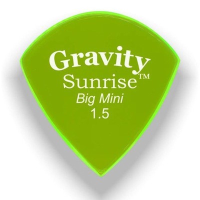 Used Gravity Picks Sunrise Big Mini Polished Pick, 1.5mm, Florescent Green