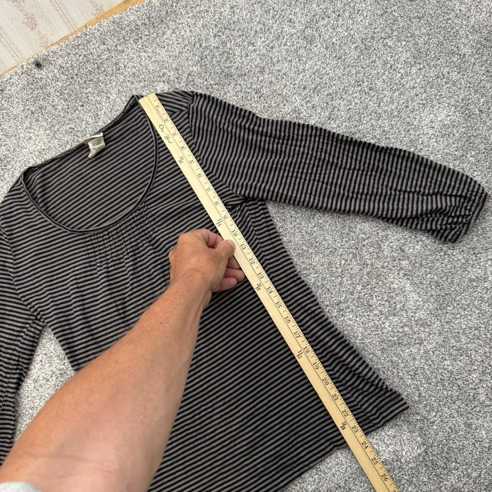 Camisa Retro Y2k Route 66 Mujer Pequeña Pintuck Rayas Preppy Informal Bella Swann Foto 2 de 4