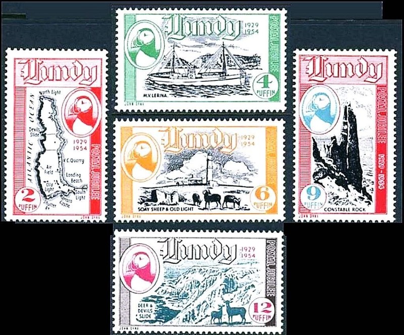 👉 LUNDY 1954 VIEWS mnh SHIPS, SHEEPS, LIGHTHOUSE, MAPS, BIRDS