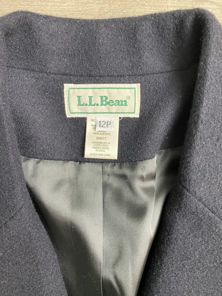 L.L. Blazer para mujer Bean de mezcla de cachemir de lana talla 12p forrado negro Foto 4 de 4