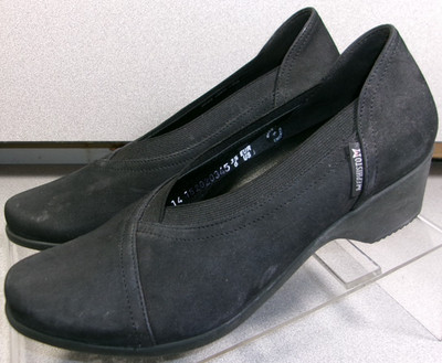 ROMANE LMMS60 WOMEN SHOE SIZE 6 M (EURO 3.5) BLACK NUBUCK SLIP-ON BY MEPHISTO