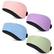 4 Pieces Swimming Headbands Waterproof Safety Earplugs for Adults Colorful Wa...