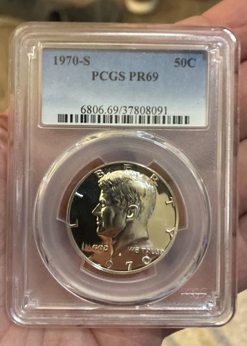 1970-S PROOF KENNEDY HALF DOLLAR PCGS PR69