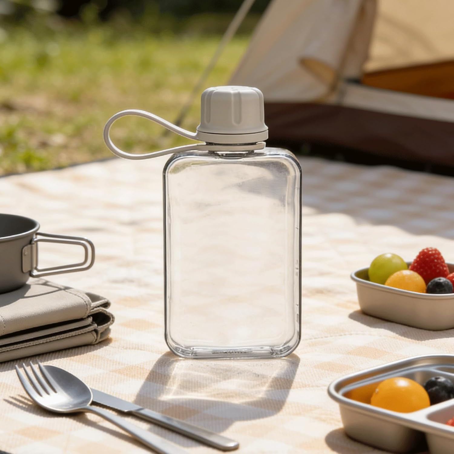 8.2 Oz/240 Ml Flat Travel Water Bottle, BPA Free Tritan Reus