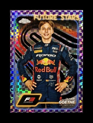 2024 Topps Chrome F1 Oliver Goethe Purple Checkered Flag /199 #52