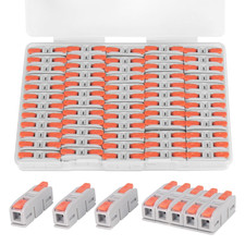 60PCS Lever Wire Connectors, Mini Quick Connector Push-In, 1 in 1 Out Electrica