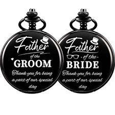 Engraved Pocket Watches for Groom Bride Father Wedding Gift