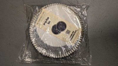 The Pampered Chef Flan Pan Set New in Pkg (from 1993!) 2 - 10'' tinned steel pans