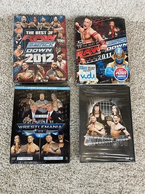 Lot of 4 WWE The Best Of Raw & Smack Down 2011-2012 Wrestlemania 23 No Way Out