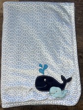 Carter's Baby Blanket Whale Dot Waves Sherpa Aqua