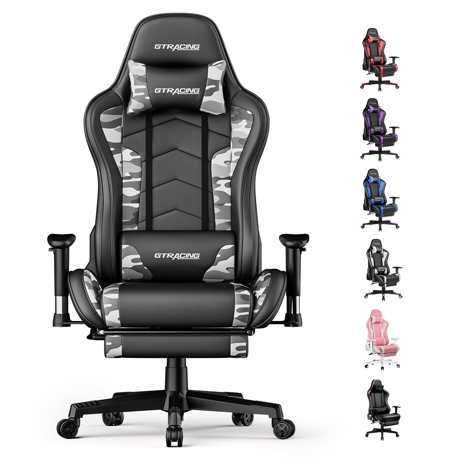 With Footrest Speakers Video Game Chair Bluetooth Music Heav