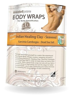 Body Wraps - Indian Healing Clay & Seaweed - Beaks Down Fat Deposits 10-Pack