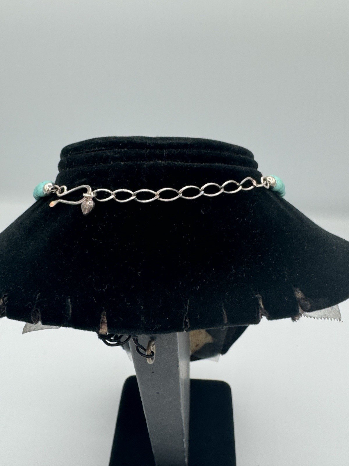 Beaded Statement Necklace Turquoise Hook Closure … - image 3