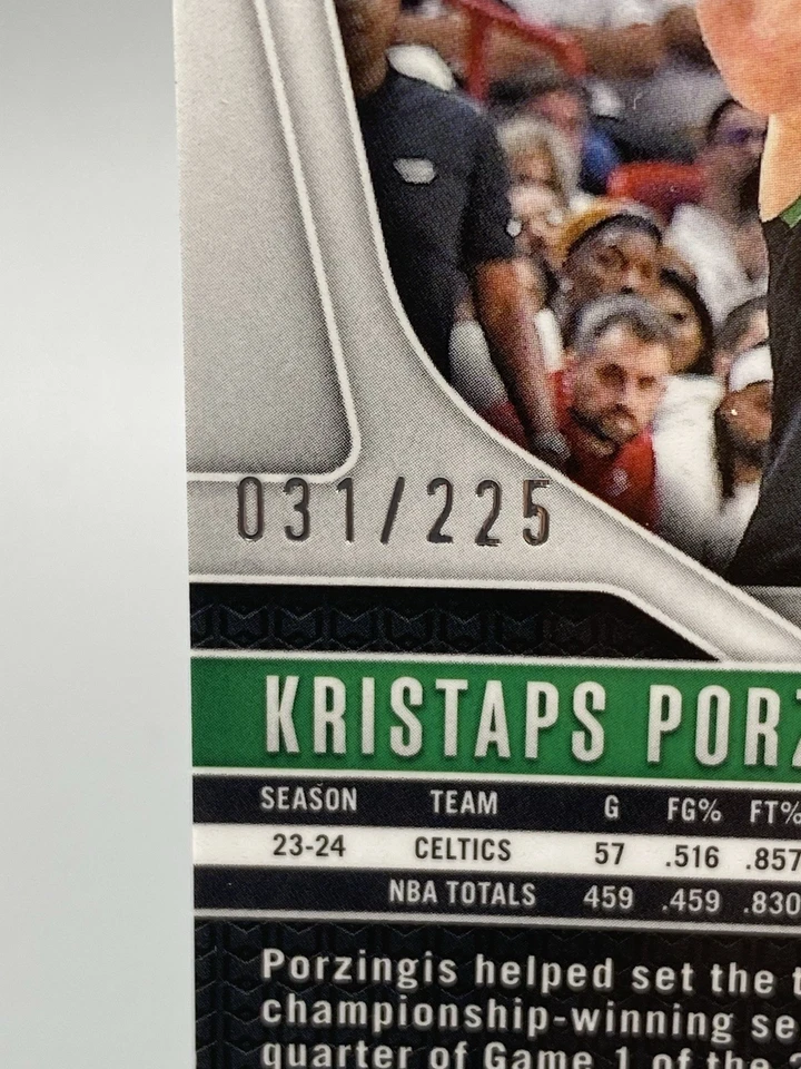 2024-25 Panini Prizm - Kristaps Porzingis #114 Teal Ice Prizm /225 - Imagem 3 de 3