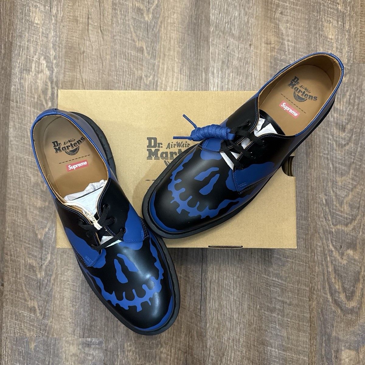 Supreme x Dr.Martens 1461 Skull 3 Eye Royal Blue Black Size 10.5