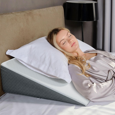 Kolbs Bed Wedge Pillow for Sleep Apnea & Acid Reflux Relief with Jacquard Cover