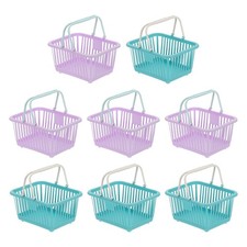 8PCS Mini Shopping Baskets with Handles Small Tiny Baskets, Purple Cyan