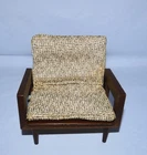 Vtg 1958 Mattel Wood Mid Century Modern Doll Furniture Wood Chair w/ Cushion MCM