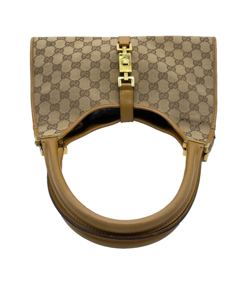 Подлинный GUCCI Jackie GG холст кожаный бежевый 002-1067 наплечная сумка W/D NS120095 - Изображение 3 из 4