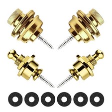 Gold Quick Release Locks For Guitars Silicone Padded Security Locking Button Set