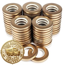 ZXXSFM 50 Pack Curtain Grommets 1-9/16" Plastic Gold Grommets Curtain Ring