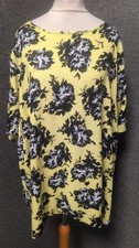 South Short Sleeve Floral Blouse Yellow UK 24 LN150 KK 09