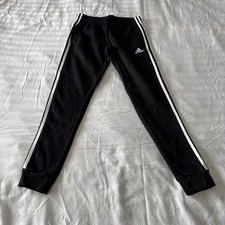 Women s Adidas Black 3-striped Fleece Slim Pants HZ5753 Size S