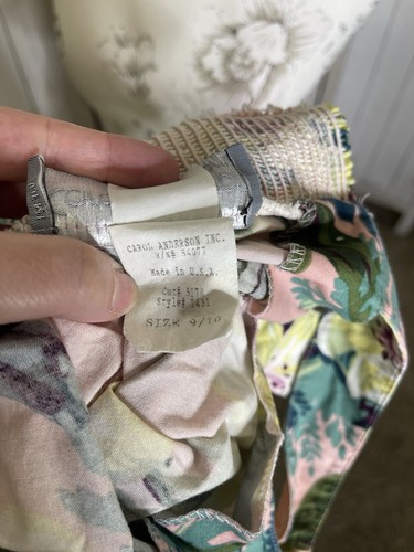 Abito Carol Anderson California vintage floreale shabby chic schiena fumé tg 9/10 - Foto 3 di 7